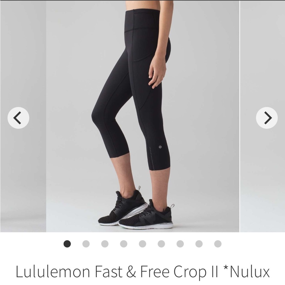 Lululemon Black Fast & Free Crop II Leggings